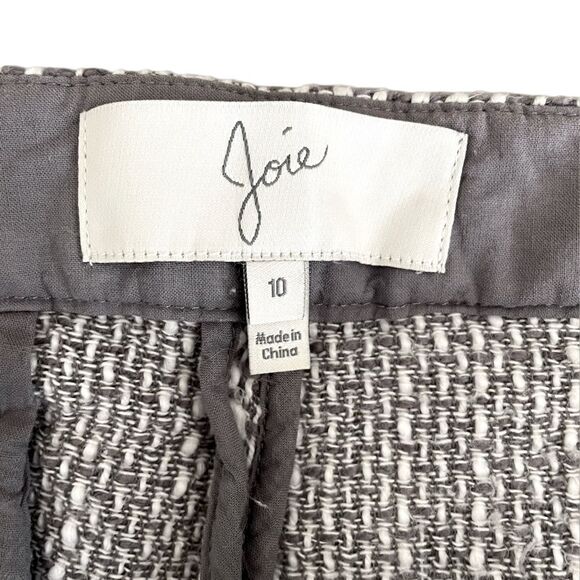 Joie cotton shorts tweed-like knit soft fabric grey/white size 10 - Picture 5 of 7